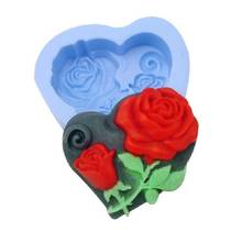Силиконовая форма для мыла ручной работы, 3D, свадьба, день Святого Валентина, сердце, роза, форма для творчества, форма для мыла, «сделай сам»,... 2024 - купить недорого