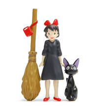 3pcs My Neighbor Totoro Kiki Kiki's Delivery PVC Cat Action Figure Doll Service Magic Broom Ornament Resin Plastic Model 2024 - buy cheap