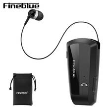 Fineblue f990 negócios sem fio bluetooth fone de ouvido esporte motorista clipe telescópico sobre estéreo earbud vibração com saco 2024 - compre barato