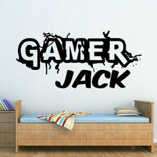 Personalised Gamer Logo Wall Decal Game Gamer Custom Name Wall Sticker Vinyl Boys Girls Name for Bedroom Playroom Decor X039 2024 - buy cheap