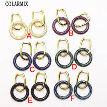 5 pairs Round hoop earrings zircon stone jewelry  drop earring mix colors earrings fashion jewelry for women  51056 2024 - buy cheap
