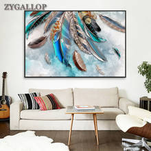 Colorful Feather Abstract Painting Canvas Print Wall Art Posters and Prints Wall Paintings for Living Room Home Decor Cuadros 2024 - buy cheap