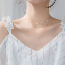 Colusiwei Star Moon Choker Necklaces for Women Authentic 925 Sterling Silver Dazzling Clear CZ Short Necklace Fashion Jewelry 2024 - buy cheap