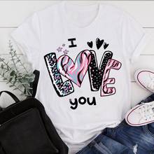 Women Clothes Cartoon Love Letter Sweet New Funny 90s Summer Print Fashion Tshirt Female Short Sleeve Tee Top Graphic T-shirt 2024 - buy cheap