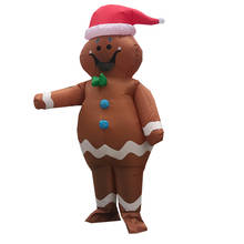 Nova fantasia adulta inflável de homem biscoito, traje fantasia de mascote para festa de natal, halloween, cosplay 2024 - compre barato