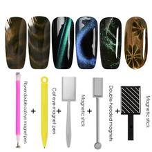 WiRinef дизайн ногтей цветок кошачий глаз Магнитная ручка волшебная палочка двухсторонняя магнитная наклейка для кошачий глаз 3D магнитные палочки инструменты 2024 - купить недорого