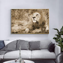 African Lions Oil Painting on Canvas Scandinavian Posters and Prints Cuadros Wall Art Pictures For Living Room 2024 - buy cheap