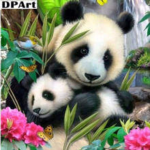 Pintura de diamante cuadrado completo/redondo taladro dos encantadores Pandas 5D Daimond pintura bordado punto de cruz mosaico Rhinestone X002 2024 - compra barato