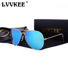 2020 LVVKEE New Brand Classic Gradient Driving Sunglasses Men/Women Pilot Tempered glass lens Sun Glasses UV400 Oculos With Case 2024 - buy cheap