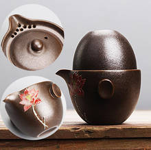 Tetera de porcelana de viaje, juego de té de Kung Fu de cerámica portátil, taza de té, 1 olla, 1 taza 2024 - compra barato