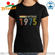 2020 Retro Born In 1975 T Shirt woman Cotton O-neck Short Sleeve Limited Edition 70s vintage 1975 T-shirt Birthday Gift Tops Tee 2024 - buy cheap