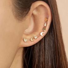 Summer New Fashion Minimal Minimalist Simple Small Moon Star Lightning Stud Earring For Women Cahrm 925 Sterling Trendy Jewelry 2024 - buy cheap