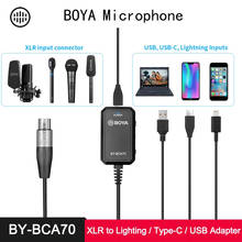 BOYA BY-BCA70 XLR to Lighting Type-C USB Audio Adapter Cable for iPhone HUAWEI Android Smartphone PC Microphone Accessories 2024 - buy cheap