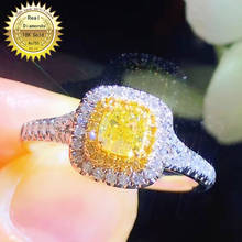 Anillo de oro blanco de 18k con diamantes, joyería con certificado, para compromiso y boda 2024 - compra barato
