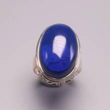 Anillo de Plata de Ley 925 auténtica/Original para bodas, anillo eterno para mujer, gemas geniales para mujer, anillo de Calcedonia azul 2024 - compra barato