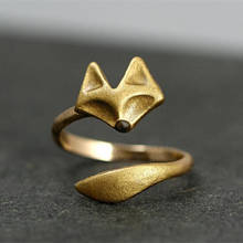 Женское кольцо с маленькой лисой, открытое регулируемое Золотое обручальное кольцо для невесты, свадебные кольца для женщин, ювелирные изделия 2024 - купить недорого