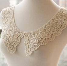 1 Pair 36.5*6.5cm Beige Cotton Beautiful Clothing Decorative Lace Patch Neckline Lace Collar 2024 - buy cheap