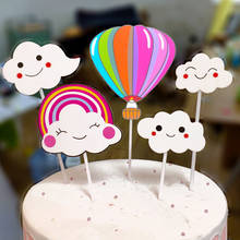 Smiling Face Clouds Colorful Hot Air Balloon Rainbow Cake Decoration Happy Birthday Party Decorations Cake Decorating Supplies 2024 - buy cheap