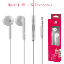 Huawei-fones de ouvido am 115, com fio, entrada 3.5mm, controle de volume, peça intra-auricular para huawei, xiaomi, samsung, smartphones 2024 - compre barato