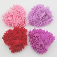 80pcs 5cm mini chiffon rosette heat flower for girls hair accessories babies headbands hairpins flower emblishments 2024 - buy cheap