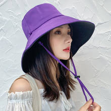 Fashion Big Brim Sun Large Bucket Hat Summer Women's Cap Wide Brim Foldable Flat Fisherman Panama Female Gorro Pescador Caps 2024 - buy cheap