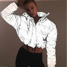 Women Reflective Parkas Winter Thicken Warm Parka Jackets Streetwear Girls Luminous Coat Sports Women Casual Coats Outerwear 2024 - buy cheap