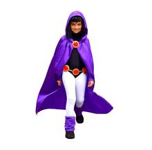 Fantasia de cosplay adolescente de luxo hksng titã raven, para festa de aniversário carnaval halloween, roxo, 4 peças/1 conjunto, tamanho infantil e adulto 2024 - compre barato