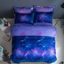 Conjunto de roupa de cama com estampa 3d, estampa azul do céu estrelado, 220x240 conjunto de capa de edredom com fronha, 228x228 2024 - compre barato