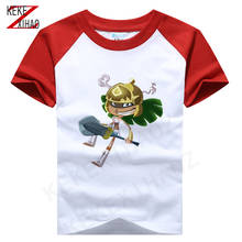 Camiseta manga curta estampada infantil, camiseta branca de manga curta com gola redonda para meninos e meninas, vários desenhos, a6, legend, harajuku 2024 - compre barato