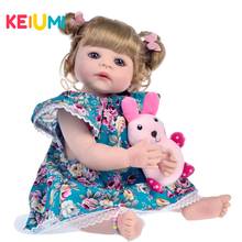 New Desgin Full Silicone Dolls Reborn Baby Boneca 22 Inch 55 CM Gold hair Baby Reborn Girl Toys For Toddler Playmate Kids Gift 2024 - buy cheap