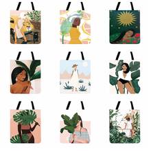 Bolsa de praia tropical feminina, bolsa de ombro para mulheres com estampa de pintura para praia ao ar livre 2024 - compre barato