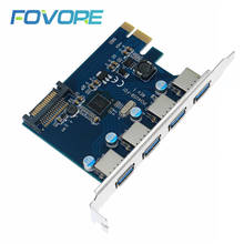 Controlador USB 3,0 PCI e de 4 puertos, adaptador PCIe PCI-e a USB 3,0, convertidor de tarjeta de expansión, Chip FL1100 Fresco para escritorio 2024 - compra barato