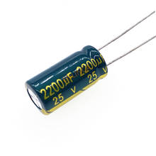 Алюминиевый электролитический конденсатор с низким ESR/сопротивлением, 20 шт./лот, 25 в, 2200 мкФ, размер 10*20, 2200UF25V, 20% 2024 - купить недорого