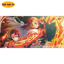 5d Diy Diamond Embroidery Cross Stitch Demon Slayer Kyoujurou Rengoku Daimond Painting Full Square Anime Poster Decor Wall Gifts 2024 - buy cheap