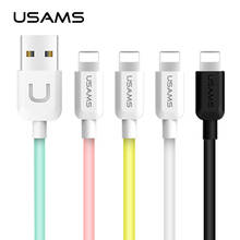 USAMS 1m 2A USB Lighting iPhone Cable for iPhone X 8 7 7 plus 6 6s 5 ipad Mobile Fast Charging Phone USB Charger Cord 2024 - buy cheap