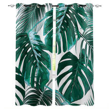 Folhas de palmeira planta tropical verde cortinas para sala janela cortina crianças para o quarto sala estar tratamento janela 2024 - compre barato