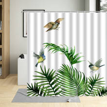 Hand Painted Green Leaf Water Color Flowers Bathroom Bathtub Home Shower Curtain Waterproof Polyester With Hook Home Decoration 2024 - buy cheap