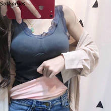 Women Thermal Underwear Tops Lace Patchwork Plus Velvet Sleeveless V-neck Sexy Slim Shaped Abdomen Seamless Elegant Body Warm 2024 - buy cheap