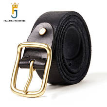 FAJARINA Retro Gold Solid Brass Needle Buckle Belt Fashion Top Quality Cow Skin Leather Belt for Men Jeans Accessories N17FJ855 2024 - buy cheap