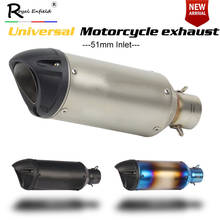 51mm Inlet Universal Modified Motorcycle Exhaust Pipe Escape Moto Left Muffler for KTM RC390 gsxr250 z650 ninjia250 fz6n FZ1R3 2024 - buy cheap