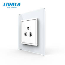 Livolo-toma de corriente de pared con Panel de cristal para enchufe de EE. UU., de 3 pines enchufe de pared, con tamaño de 80mm, 110 ~ 250V 16A 2024 - compra barato