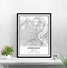 Bordeaux map print poster canvas | Bordeaux France city map print poster canvas 2024 - buy cheap