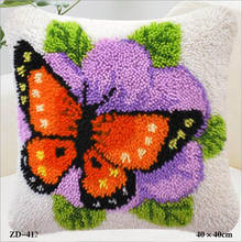 Kit de travesseiro decorativo de lona, utensílio para bordado, faça você mesmo, conjunto de almofadas com borboletas 2024 - compre barato