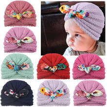 Chapéu de algodão para meninas e meninos, chapéu turbante colorido elástico para outono e inverno de 0 a 3 anos, 1 peça 2024 - compre barato