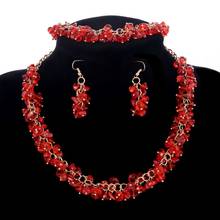 Набор ювелирных украшений ZOSHI для женщин, ожерелье и серьги из натурального камня, цвет в ассортименте 2024 - купить недорого