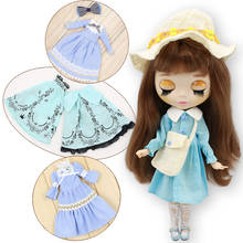 Наряды для куклы ICY DBS Blyth Blue series, простое платье для 1/6 BJD ob24, аниме девушка 2024 - купить недорого
