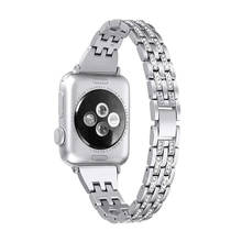 Pulseira para apple watch, acessórios para relógio da apple iwatch, pulseira com strass de 38mm, 40mm, 42mm e 44mm, séries 6/se/5/4/3/2 2024 - compre barato