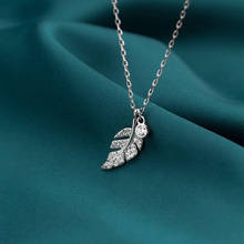 Modian модное свадебное ожерелье для женщин, светящееся циркониевое перо, серебро 925 пробы, ожерелье с кулоном, корейский стиль, изысканные ювелирные изделия 2024 - купить недорого
