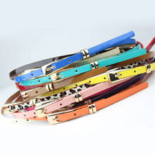 Female D Shaped Leather Belt With Metal Buckle Pin Harajuku Candy Colors Skinny Thin Narrow Waistband For Women Dress Decoration 2024 - buy cheap