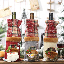 Рождественские украшения, Рождественская Крышка для винной бутылки, ужина, Искусственный Санта-Клаус, товары для вечеринки для дома 2024 - купить недорого